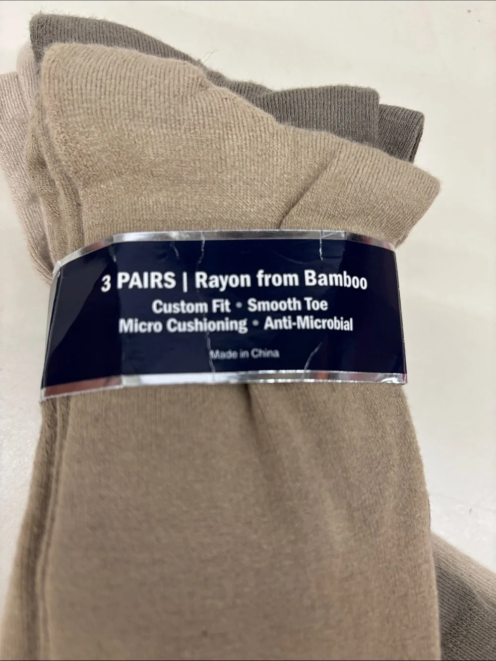 NWT Polo by Ralph Lauren Men’s Crew Socks - Beige & Taupe (3-Pack)